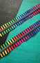 SASSAFRAS LANE DESIGNS, Wide Rainbow Stripe Zipper Tape #5 with Iridescent teeth - Sold by the yard (91 cm) - ELEGANTE VIRGULE CANADA