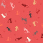 LEWIS & IRENE, PURRFECT PETALS - Cat & Mouse on Soft Red - by the half-meter, ELEGANTE VIRGULE CANADA, Canadian Quilt Fabric Shop, Quilting Cotton