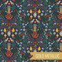 RIFLE PAPER CO HOLIDAY CLASSICS, Partridge in Navy Metallic - by the half-meter - by the half-meter - Elegante Virgule Canada, Canadian Fabric Quilt Shop, Quilting Cotton