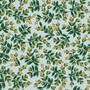 RIFLE PAPER CO HOLIDAY CLASSICS, Mistletoe in Mint Metallic - by the half-meter - by the half-meter - Elegante Virgule Canada, Canadian Fabric Quilt Shop, Quilting Cotton