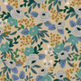 RIFLE PAPER CO, Garden Party ROSA in Blue Unbleached 100% Canvas Cotton - by the half-meter - ELEGANTE VIRGULE CANADA, CANADIAN FABRIC QUILT SHOP, Quilting Cotton