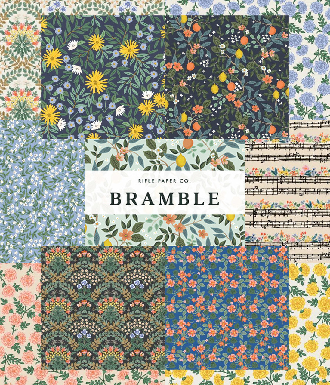 Rifle Paper Co. Bramble Citrus Grove Navy Fabric Quilting Cotton, Bramble  Lemon Print Fabric, Rifle Paper Co. Fabric, Lemon Floral Fabric -   Canada