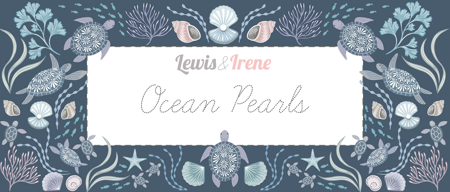 Ocean Pearls by LEWIS and IRENE FABRICS - Canada Elegante Virgule Fabric Shop, QUILTING COTTON, Magasin de tissus