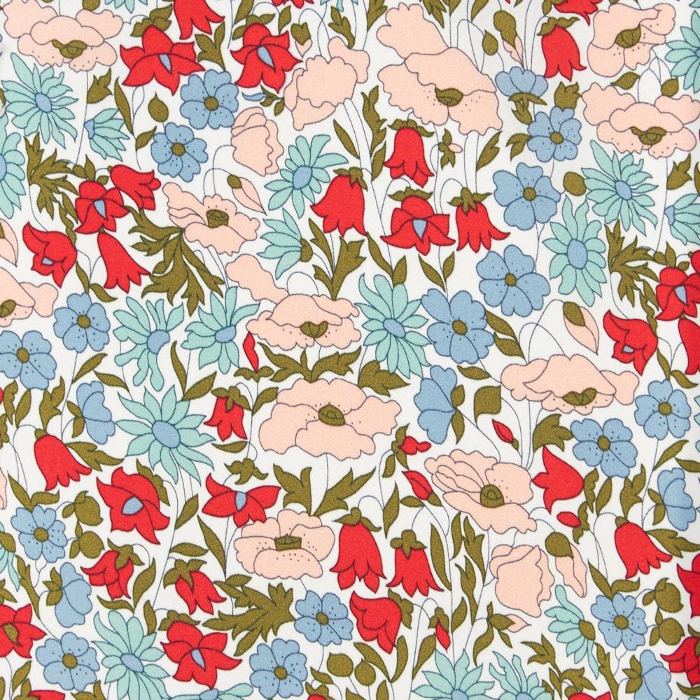 LIBERTY OF LONDON - POPPY AND DAISY A Blue Green Pink Red 100% Cotton ...