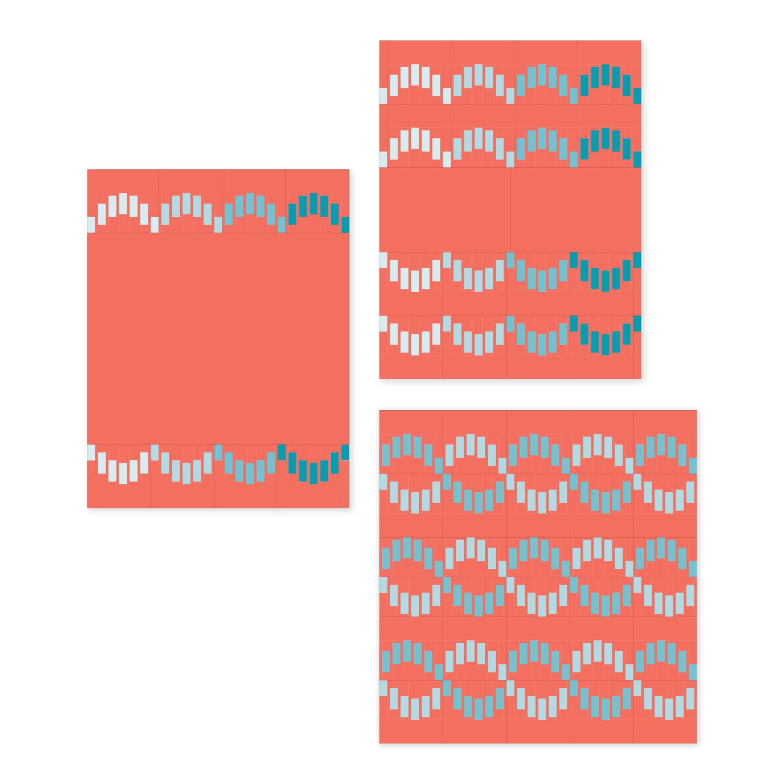 3RD STORY WORKSHOP - STRIPED SCALLOPS Quilt Printed Pattern