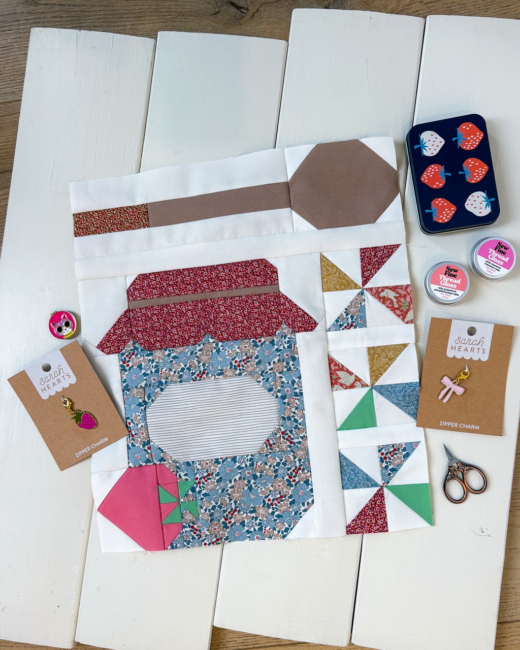 TILDA Fabrics to make the 2026 Year of Strawberries Quilt BOM from Heather Briggs, My Sew Quilty Life