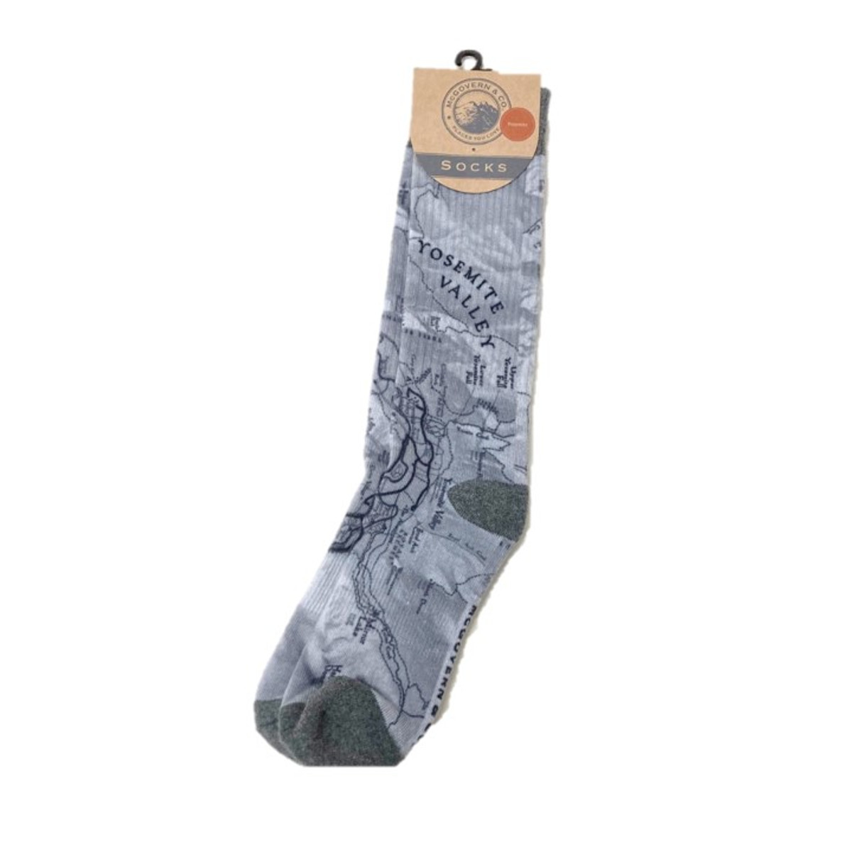 Black & White Yosemite Valley Map Sock