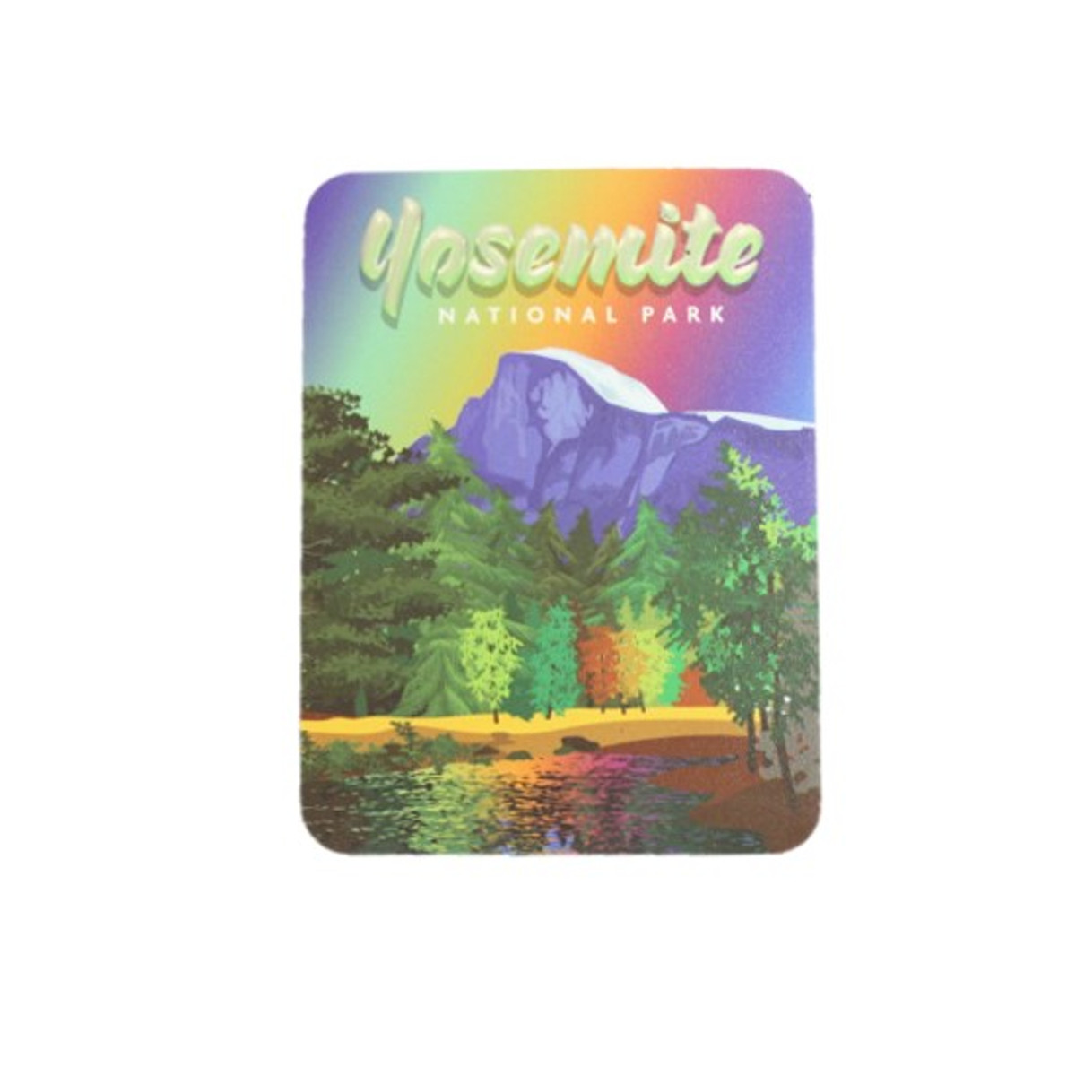 Half Dome Rainbow Sky Retro Decal