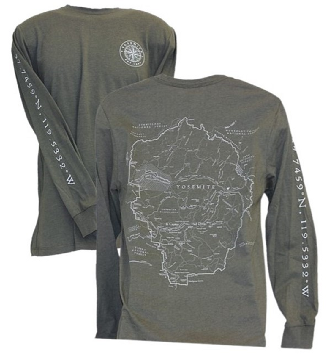 Yosemite Map Compass Long Sleeve Tee Yosemite Map Compass Long Sleeve Tee
