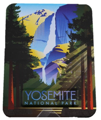 Yosemite Falls Trail Retro Magnet
