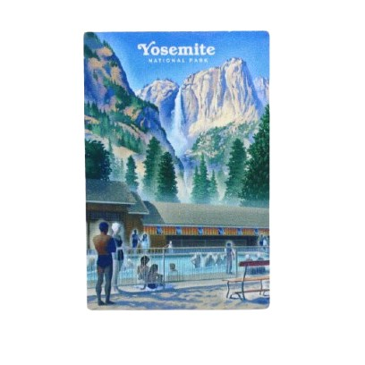 Yosemite Falls W/Pool Metal Magnet