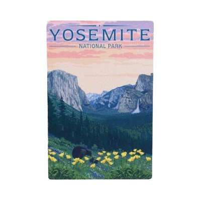 Bear & Flower Yosemite Metal Magnet