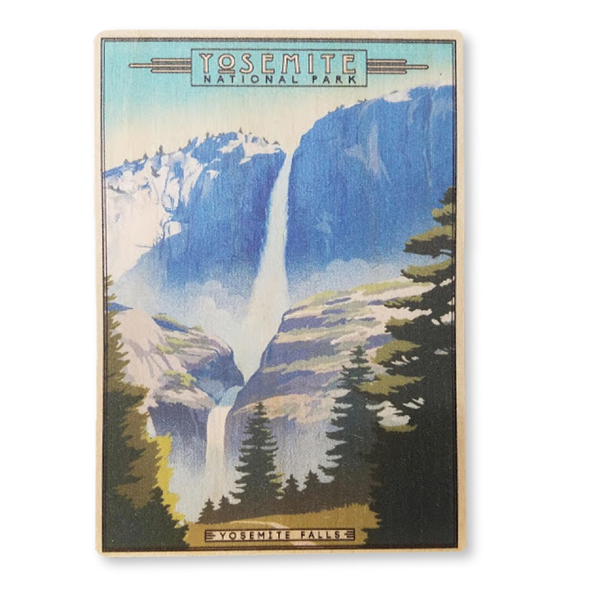 Yosemite Falls Wood Postcard