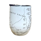 Yosemite Map Black & White Wine Tumbler