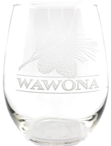 Wawona Logo Stemless Wine Glass