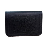 Half Dome Leather Card Holder - Black