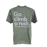 Go Climb A Rock Tee HEATHER GREEN AND GREY