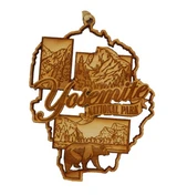 Yosemite Map Wood Ornament