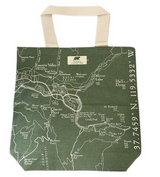 Yosemite Line Map Canvas Tote