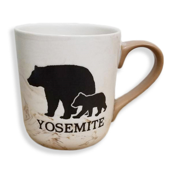 Yosemite Coffee Mug - Marble design with Bear and Cub