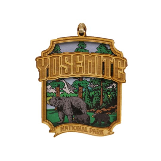 Color Bears Tree Yosemite Ornament