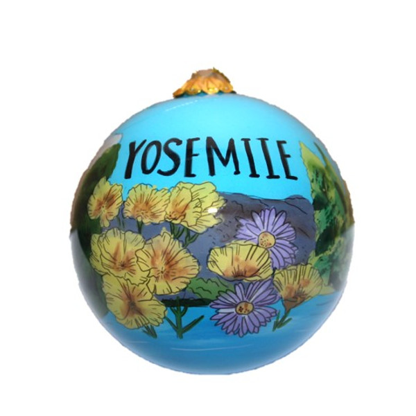 Yosemite Half Dome Scene Glass Ornament