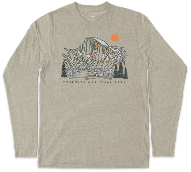 Contour Lines Yosemite Long Sleeve Tee