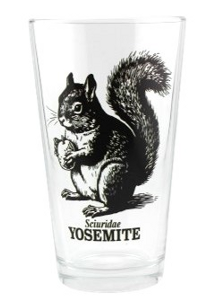Squirrel Sketch Yosemite Pint Glass