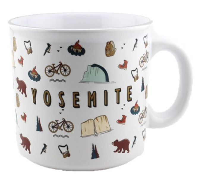 Camp Yosemite Icons Enamel Mug