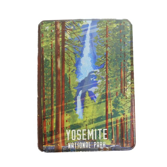 Yosemite Falls Watercolor Dome Magnet
