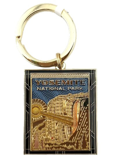Horsetail Fall Art Deco Keychain