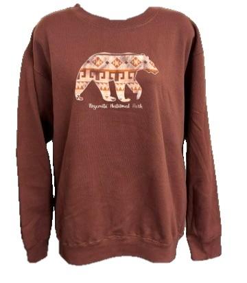 Women's Native Pattern Bear Crew Sweatshirt