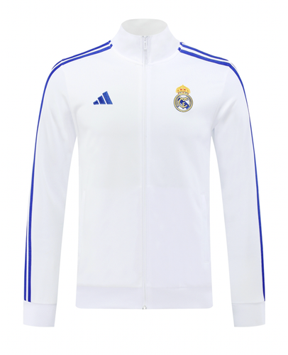 Real Madrid 24/25 Men's White Long Zip Jacket
