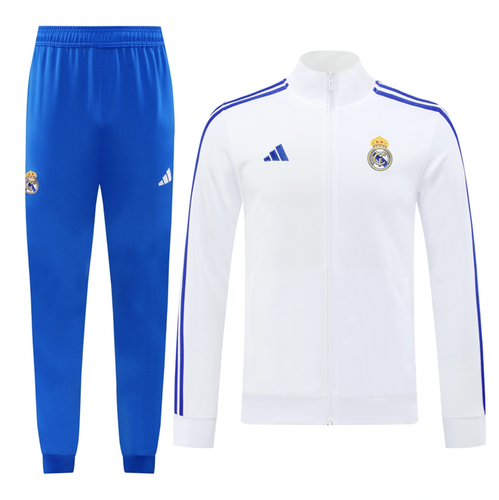 Real Madrid 24/25 Men's White Long Zip Jacket