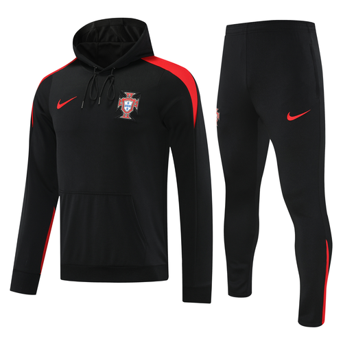 Portugal 24/25 Men's Black Hoodie Tracksuit