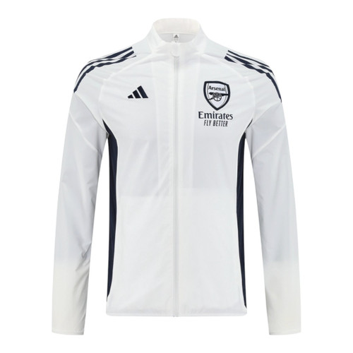 Arsenal 25/26 Men's White Long Zip Windbreaker