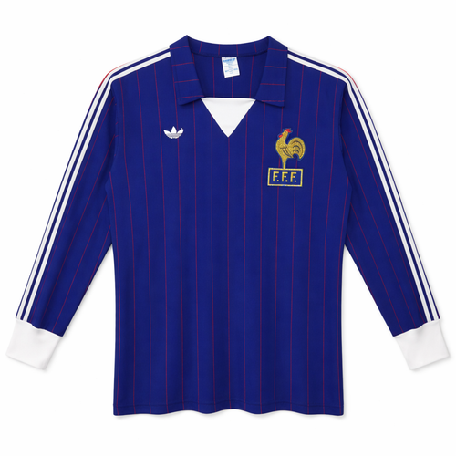 France 1980/82 Men's Home Retro Long Sleeve Shirt