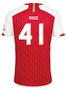 RICE #41 Arsenal 23/24 Authentic Men's Home Shirt - Arsenal Font