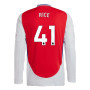 RICE #41 Arsenal 24/25 Men's Home Long Sleeve Shirt - PL Font