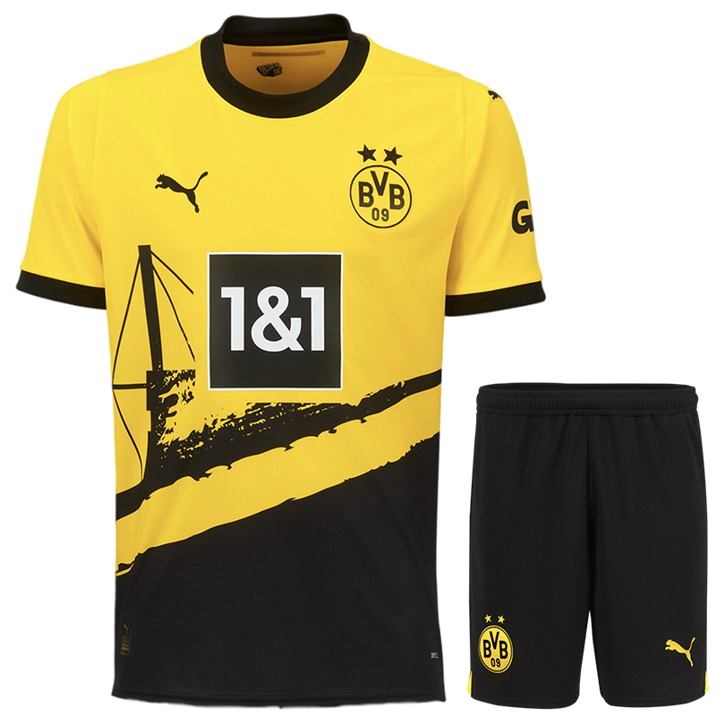 Borussia Dortmund 23/24 Kid's Home Shirt and Shorts
