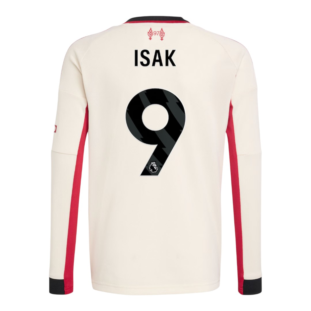 ISAK #9 Liverpool 25/26 Men's Away Long Sleeve Shirt - PL Font