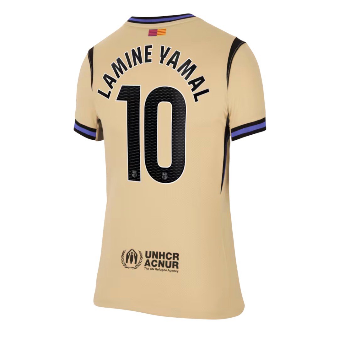 LAMINE YAMAL #10 Barcelona 25/26 Women's Away Shirt - La Liga Font