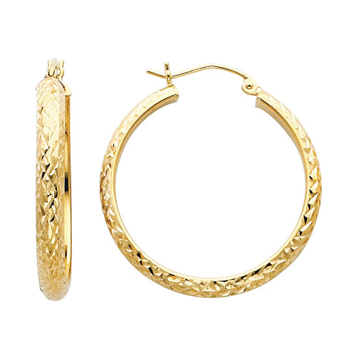 3.5mm Hollow Round Tube Hoop Earrings