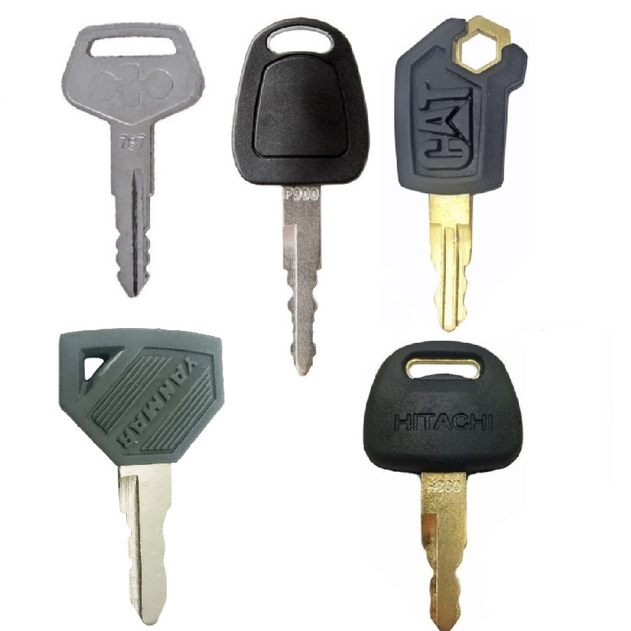 5PC Heavy equipment key set- CAT, Hitachi Doosan, Komatsu, Yanmar