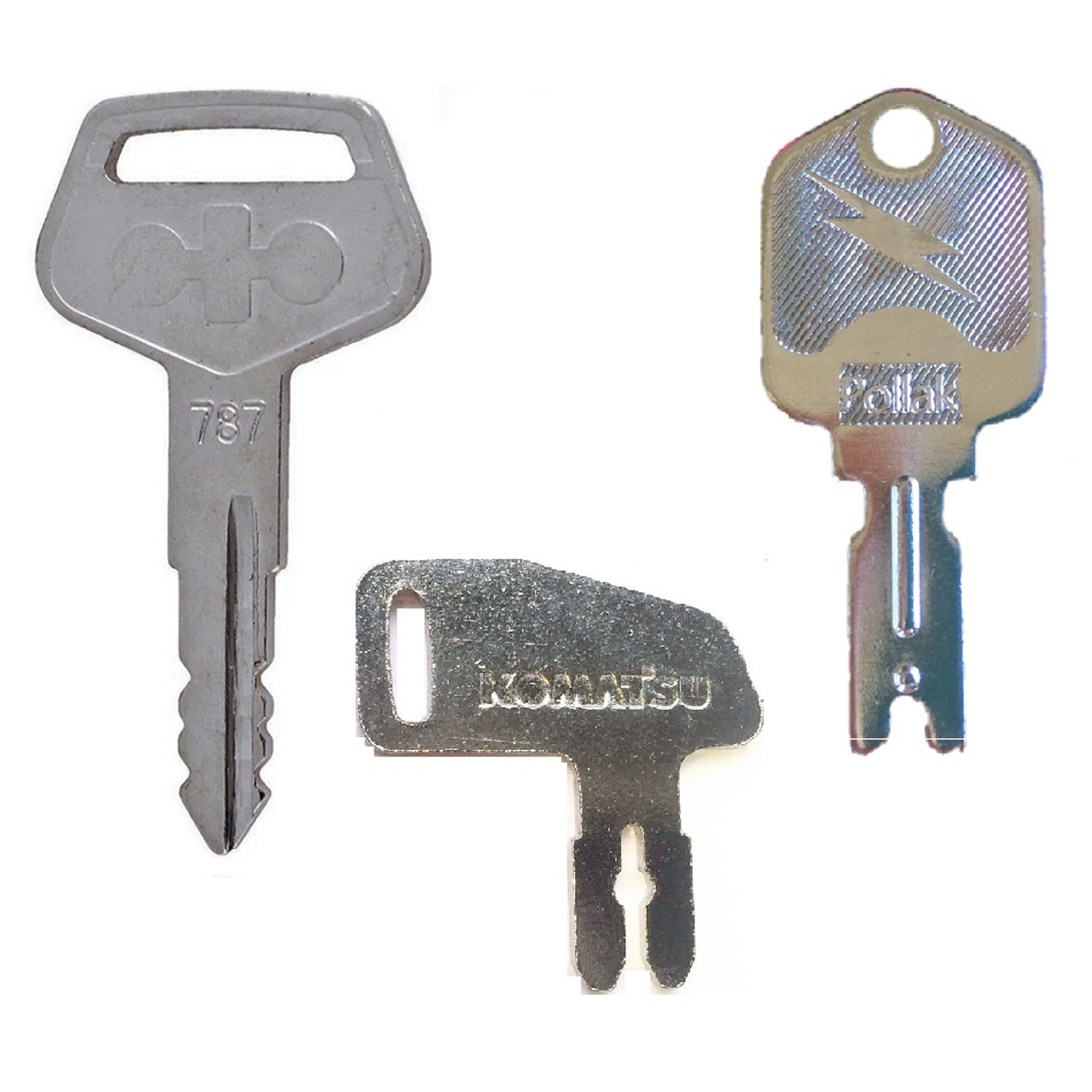 3 PC Komatsu Heavy Equipment Key Set