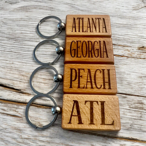 Atlanta-Inspired Wooden Keychains (80PCS MIN)
