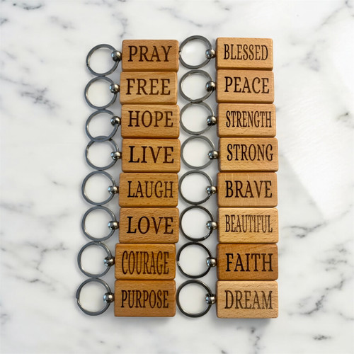 Inspirational Wooden Keychains (80 PCS MIN)