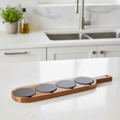 Acacia Wood/Slate Serving Board