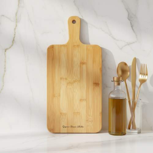 Bamboo Wood Cutting Boards with Handle – Elegant Serving Trays for Cheese, Charcuterie, and Appetizers
