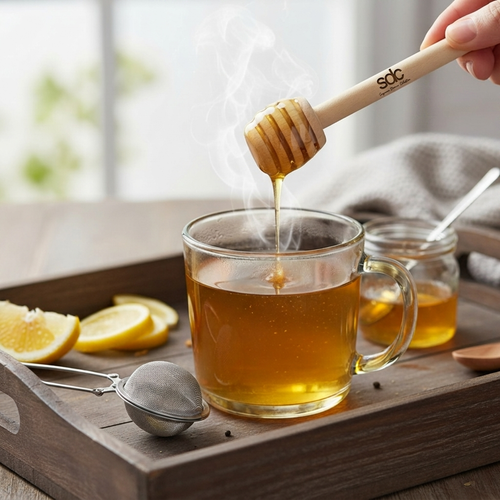 MINI NATURAL WOODEN HONEY DIPPER